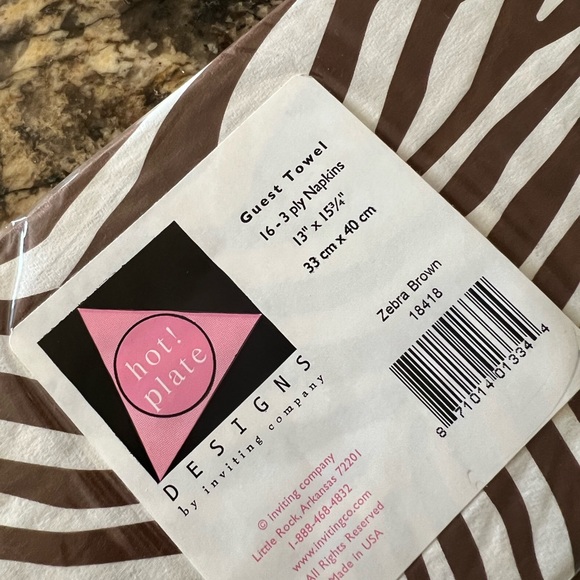 Wine and Zebra Brown guest towels - Picture 7 of 7